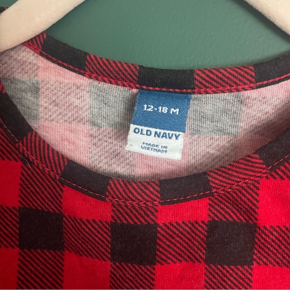 Old navy Red and Black Plaid Dress casual 12-18months - Picture 3 of 3
